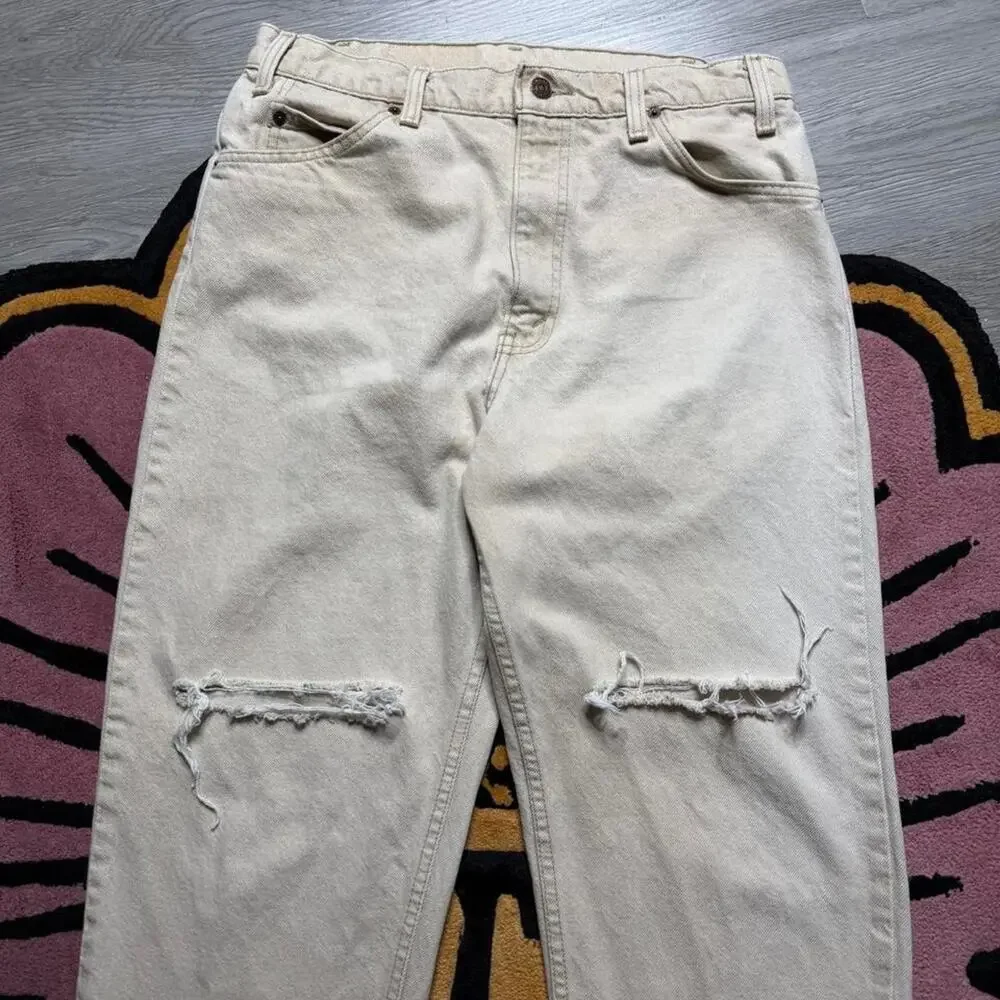 Vintage 90’s Levi’s 550 Relaxed Fit Tapered Leg Orange Tab Denim Jeans 34x32 USA